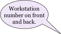 Workstation number on front and back.